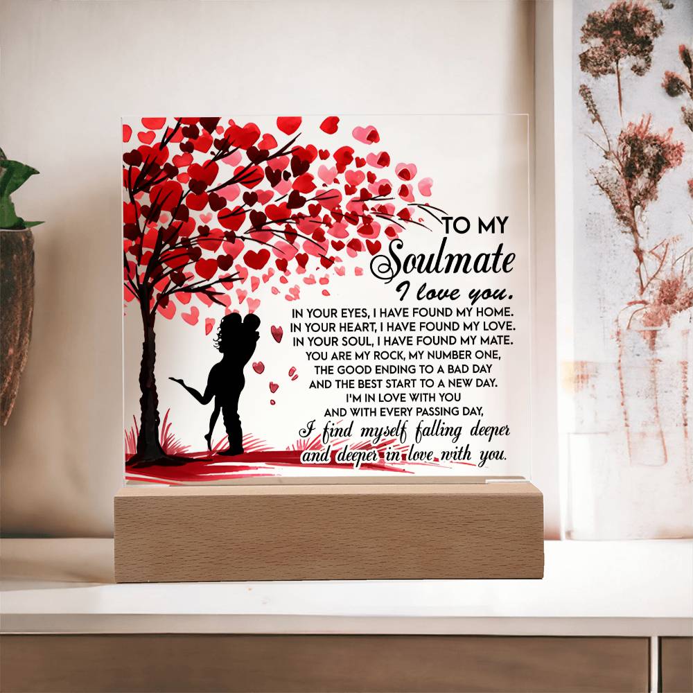 Deeper In Love - Acrylic Display Centerpiece For Soulmate - Acrylic Square Plaque