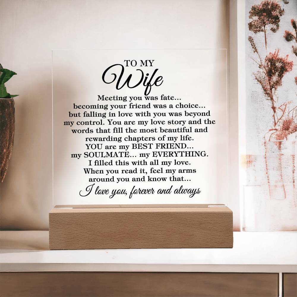 To My Wife - You Are My Best Friend - Acrylic Square Plaque