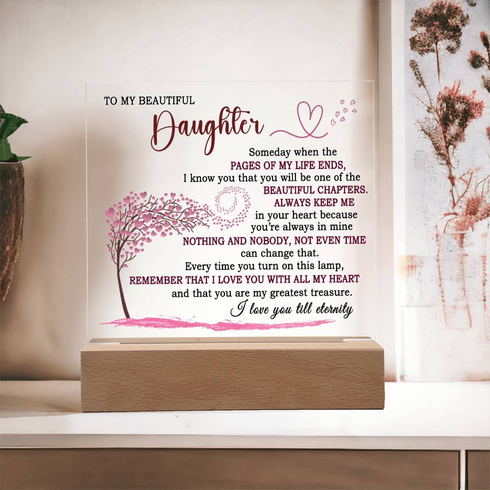 Gift For Daughter - I Love Till Eernity - Acrylic Square Plaque