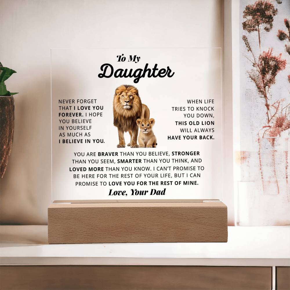 Daughter I Love You Forever - Best Gift For Daughter From Dad - Acrylic Square Plaque
