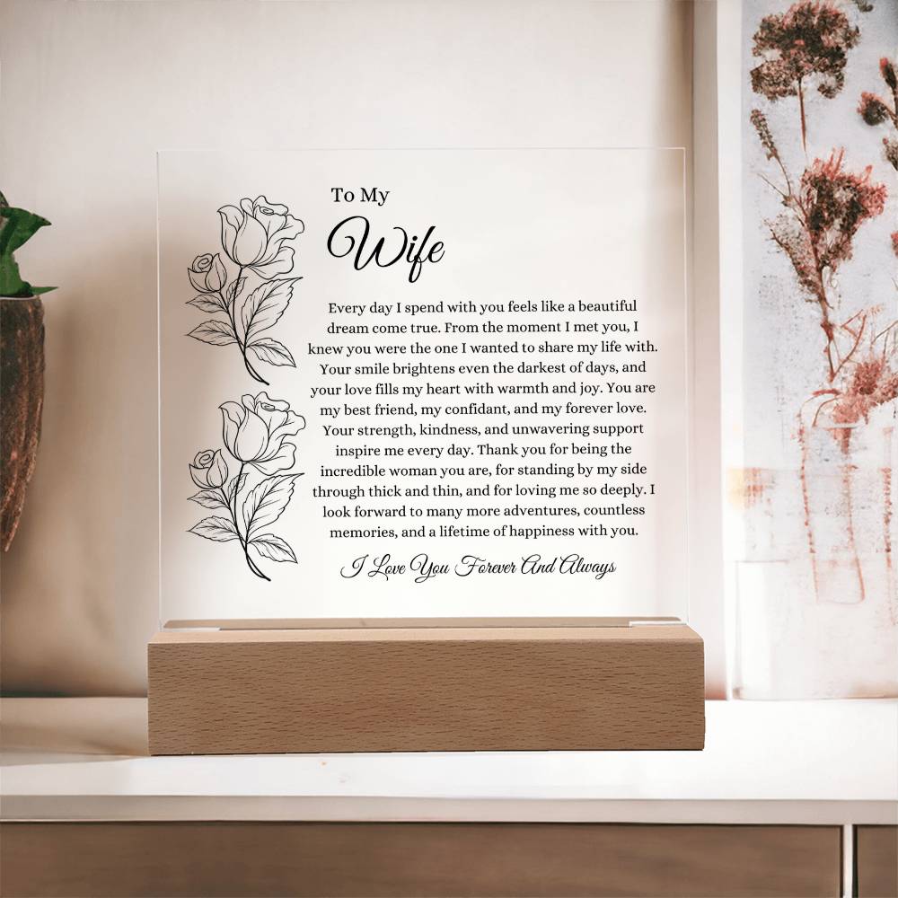 Gift Ideas For Wife - Beautiful Dream Come True - Acrylic Square Plaque