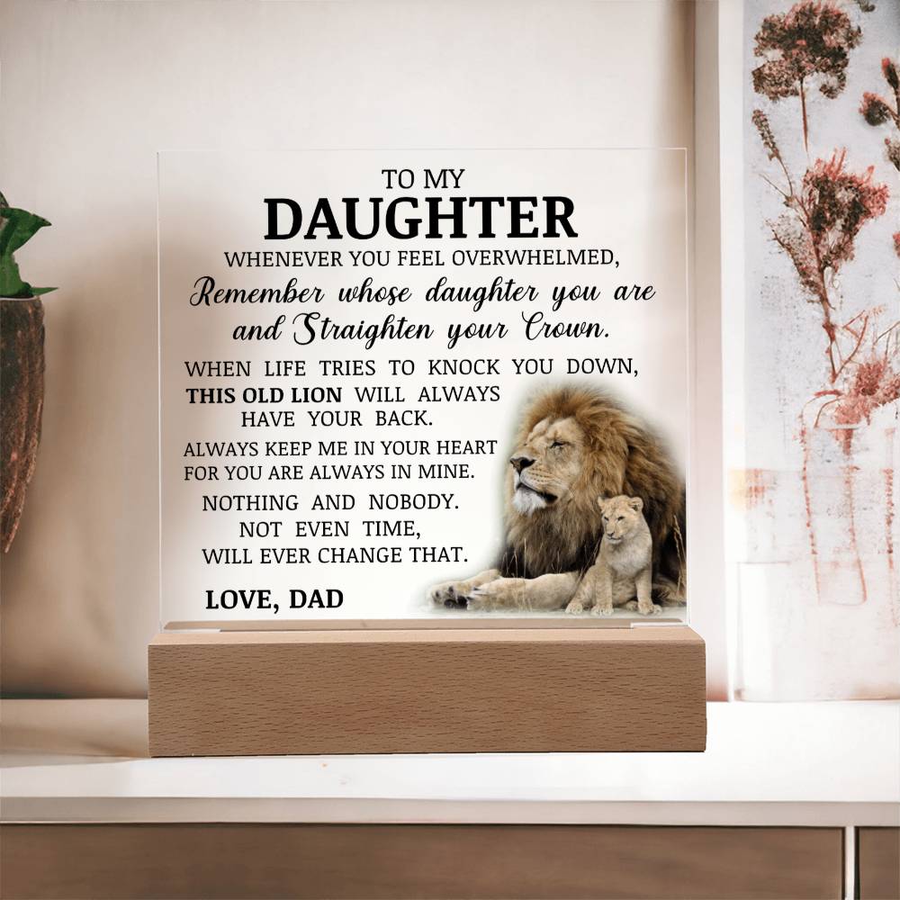 To My Daughter - Keep Me In Your Heart - Acrylic Square Plaque