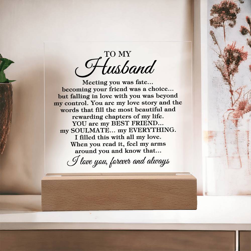 To My Husband - You Are My Love Story - Acrylic Square Plaque