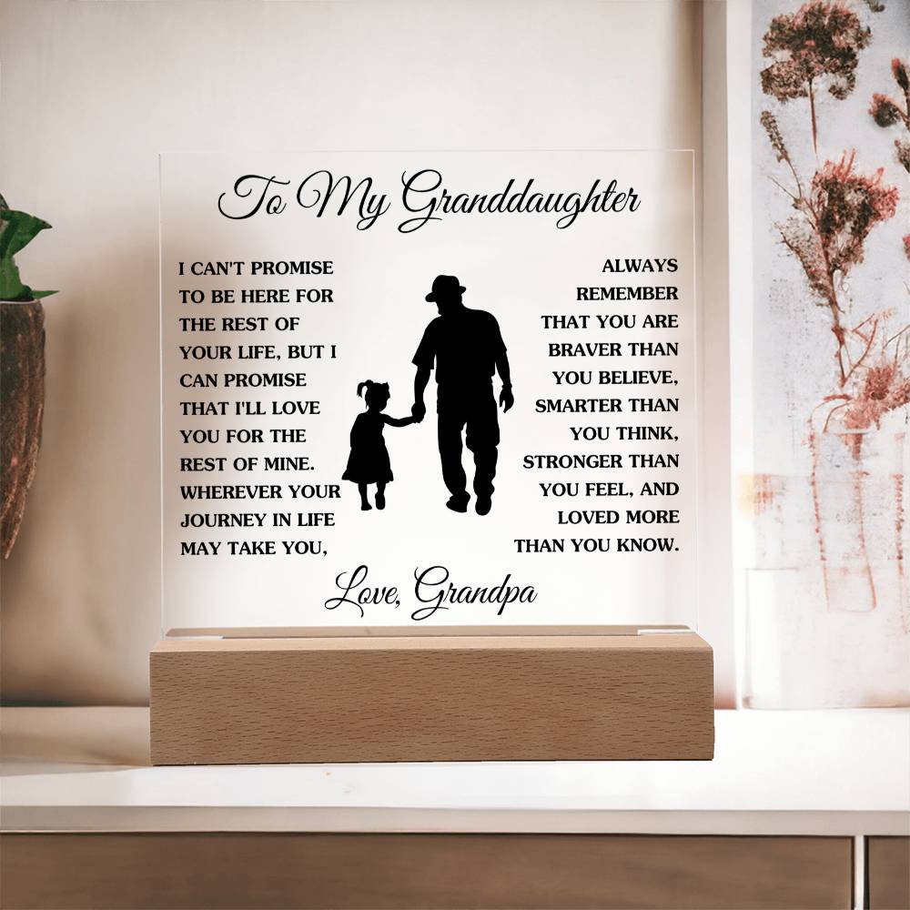 Gift For Granddaughter - Loved More Than You Know- Love Grandpa - Acrylic Square Plaque