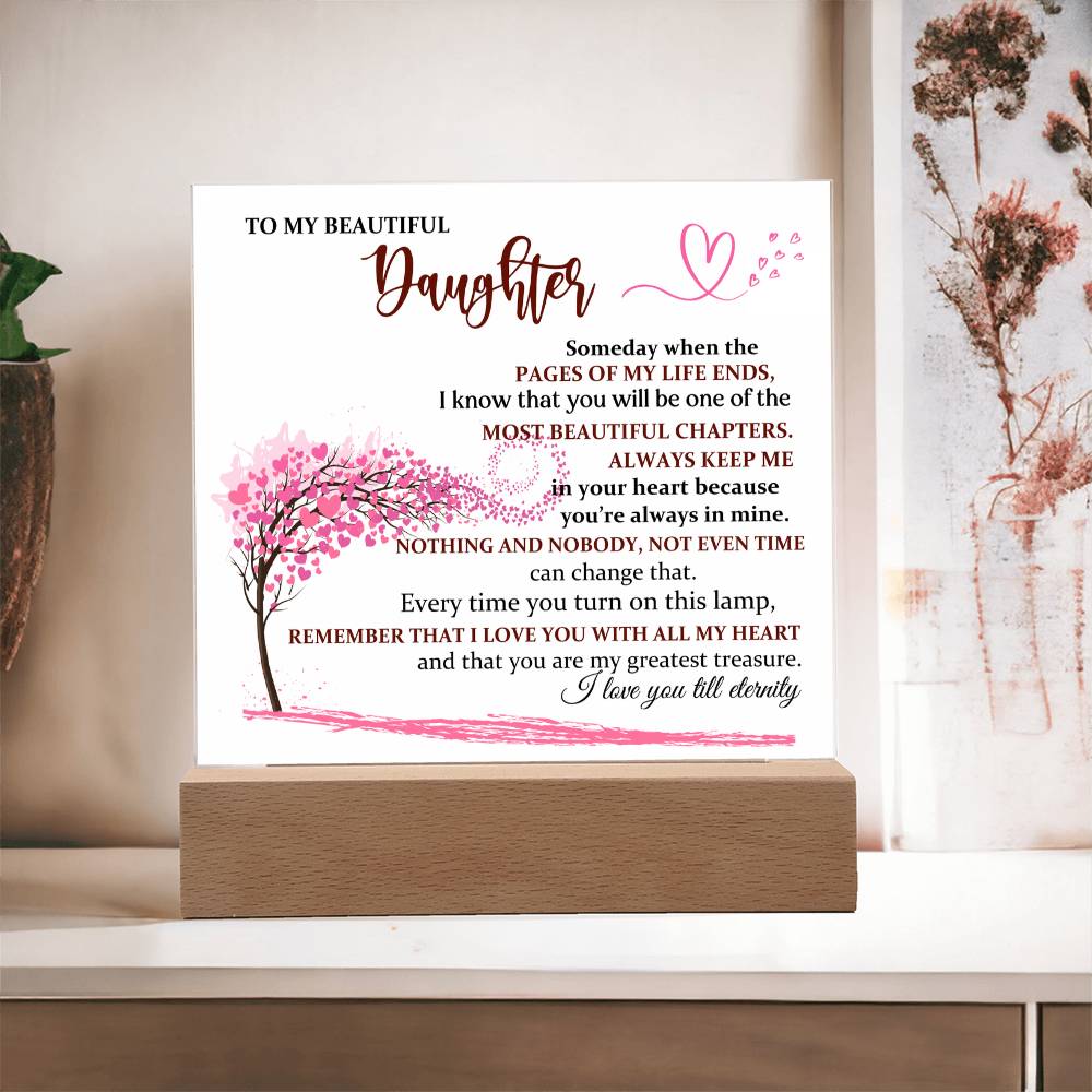 For Daughter - I Will Always Love You - Gift For Daughter - Acrylic Square Plaque