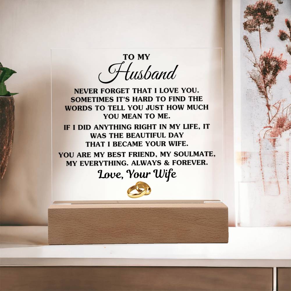 Gift For Husband - My Best Friend, My Soulmate, My Everything - Acrylic Square Plaque