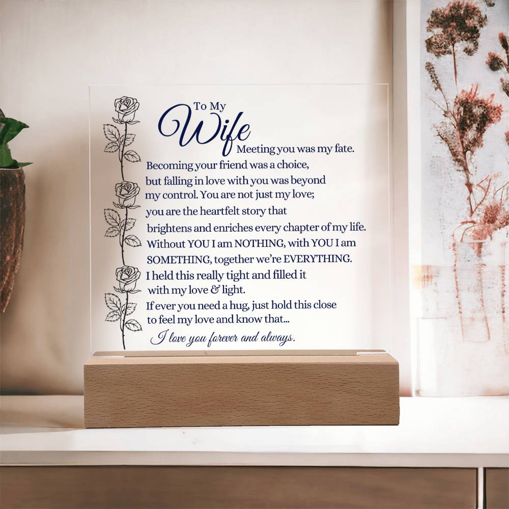 To My Wife - We're Everything - Acrylic Square Plaque