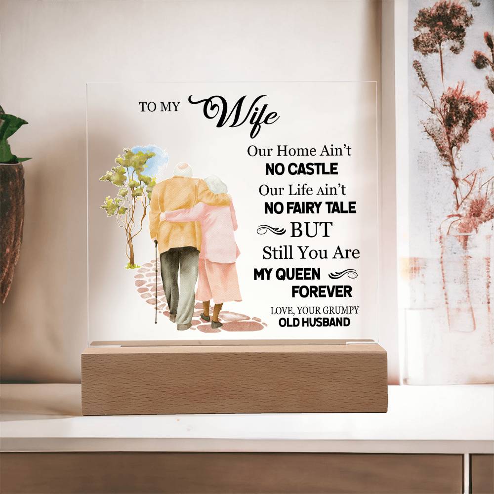 Gift for Wife from Husband - My Queen Forever - Acrylic Square Plaque