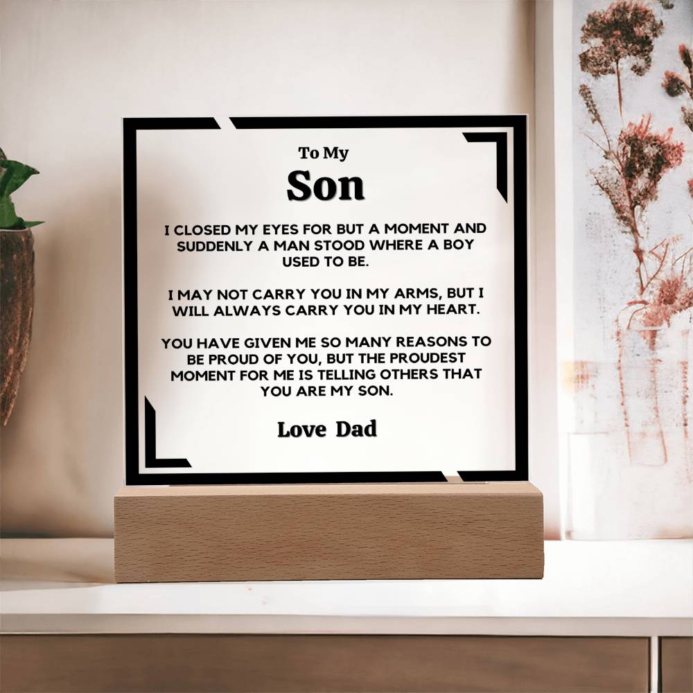 Son, I'm So Proud - Acrylic Square Plaque
