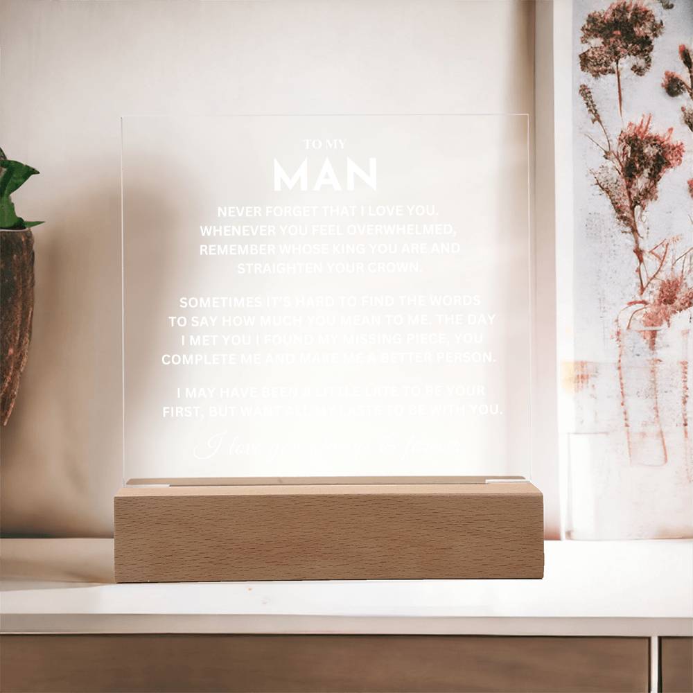 My Man - You Complete Me - Acrylic Square Plaque