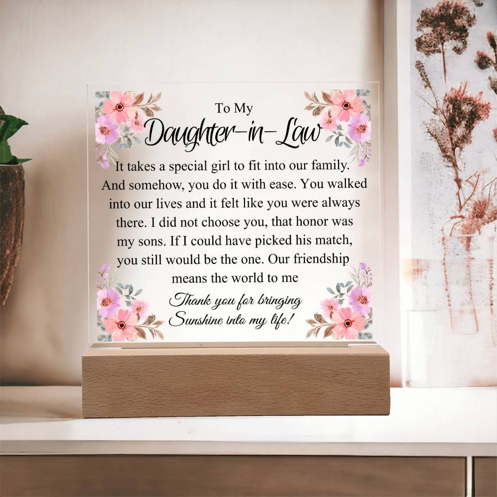 HeartWork - Daughter-In-Law Special Girl - Acrylic Square Plaque