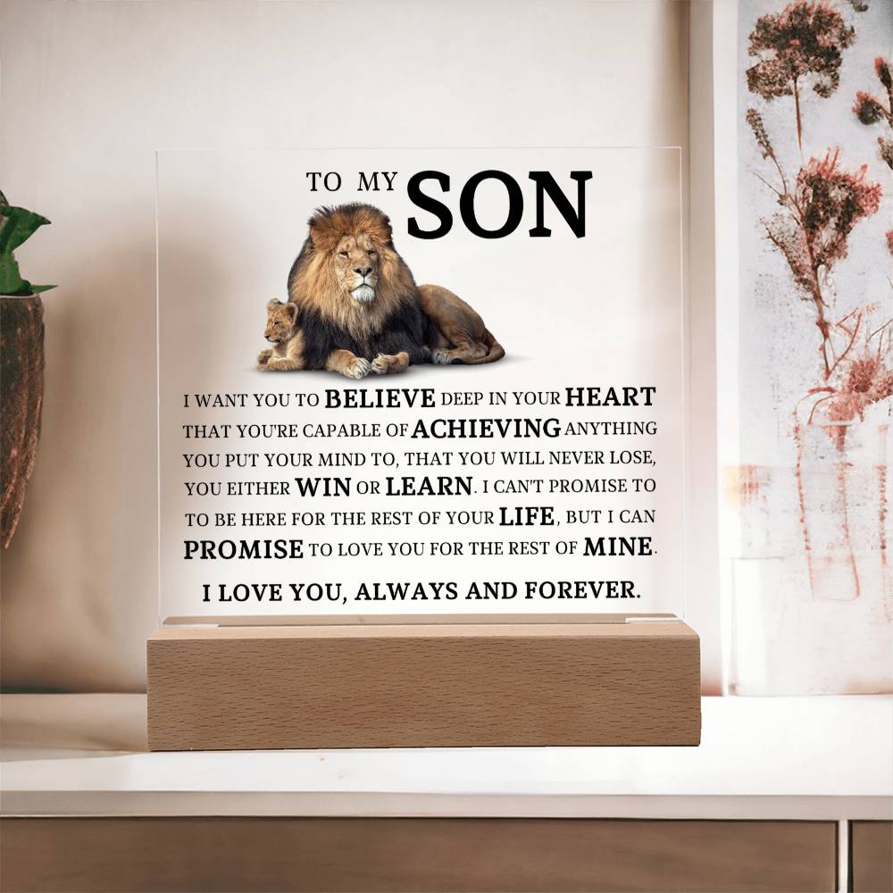 To My Son - I Can Promise To Love You For The Rest Of Mine - Acrylic Square Plaque