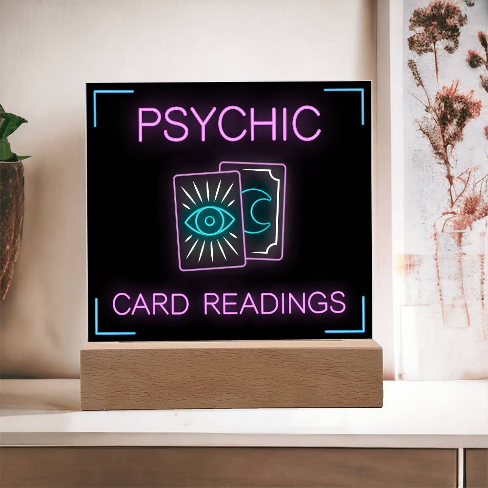 Psychic Card Readings - Acrylic Square Plaque