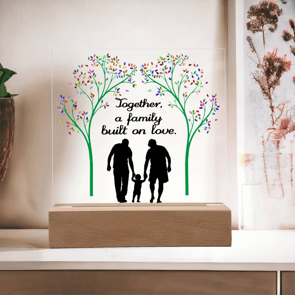 Pride Month Gift - A Family Built On Love - Acrylic Square Plaque