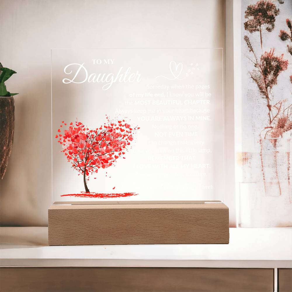 Daughter - Most Beautiful Chapter - Acrylic Square Plaque