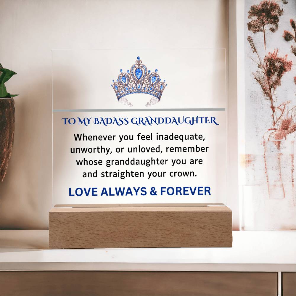 Badass Granddaughter - Love Always And Forever - Acrylic Square Plaque