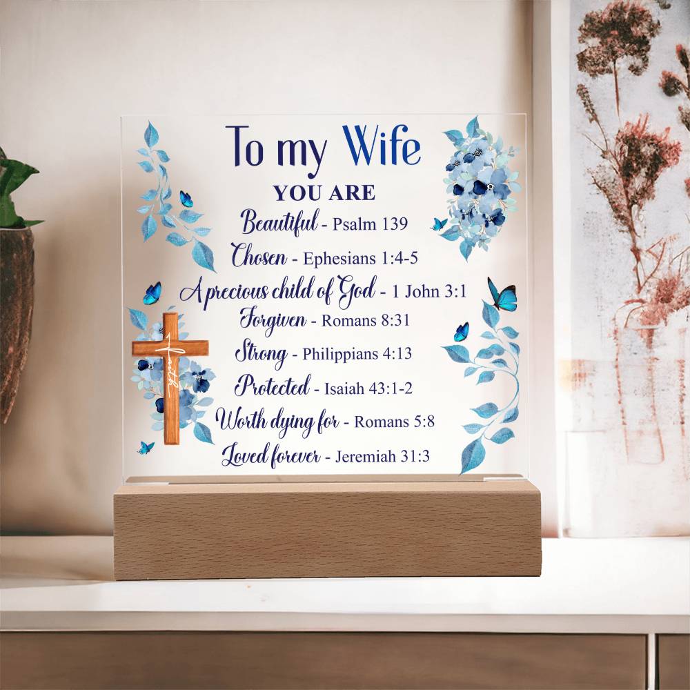 To My Wife - You Are Beautiful - Acrylic Square Plaque
