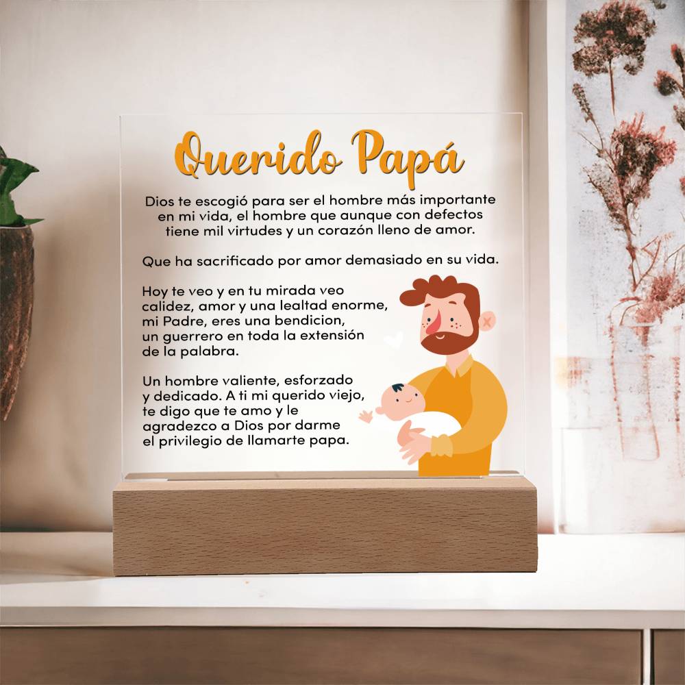 Querido Papa - Acrylic Square Plaque