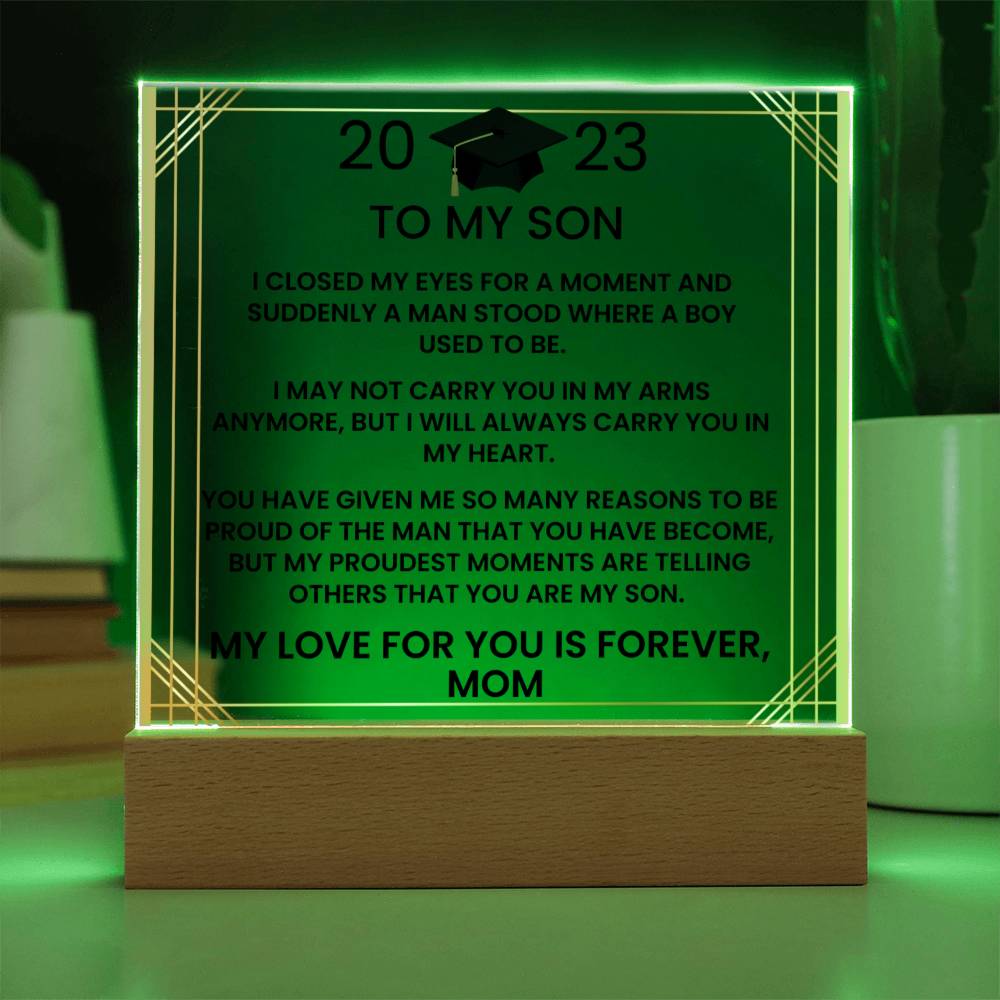 To My Son - Closed My Eyes For A Moment - Acrylic Square Plaque