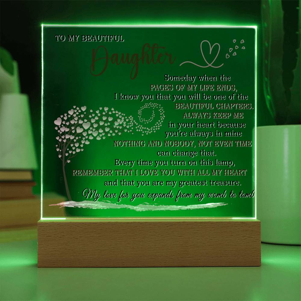 Gift for Daughter -Pages Of My Life Ends - Acrylic Square Plaque