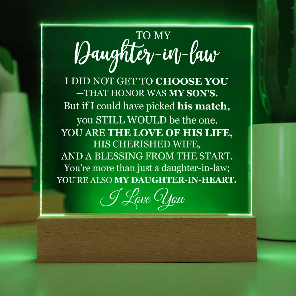 To My Daughter-in-Law - A Blessing From The Start - Acrylic Square Plaque