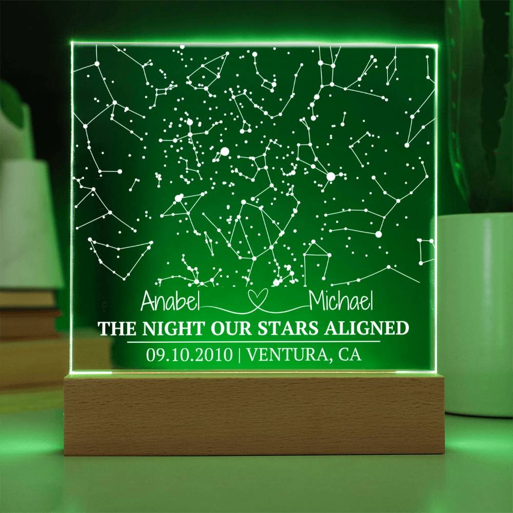 Celestial Night Sky Acrylic Plaque Ventura - Acrylic Square Plaque