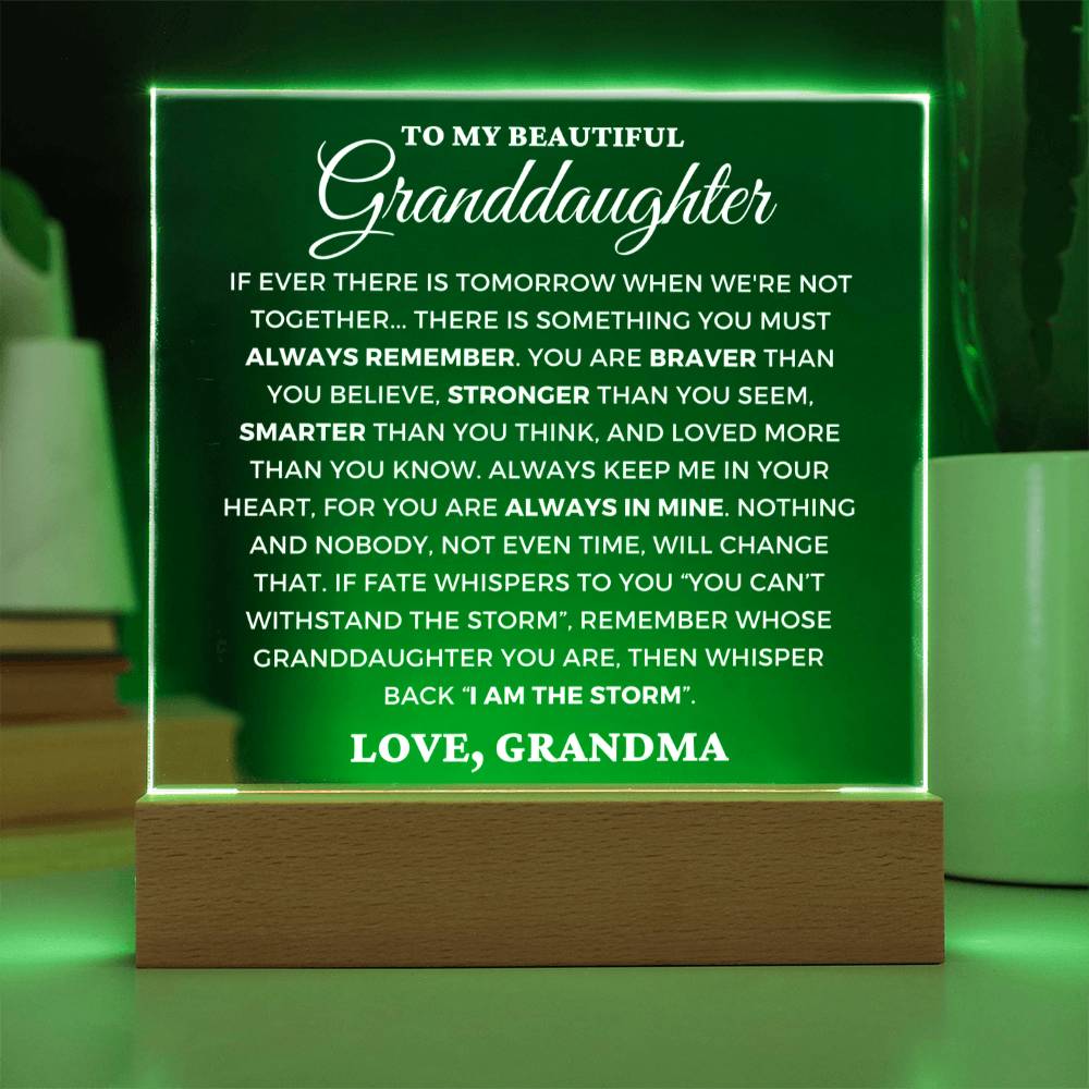 Granddaughter Gift  - Always Remember - Acrylic Square Plaque