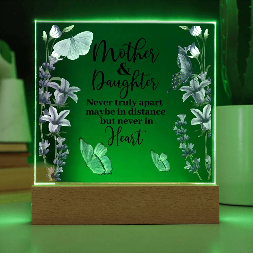 HeartWork - Mother & Daughter Never Truly Apart - Acrylic Square Plaque