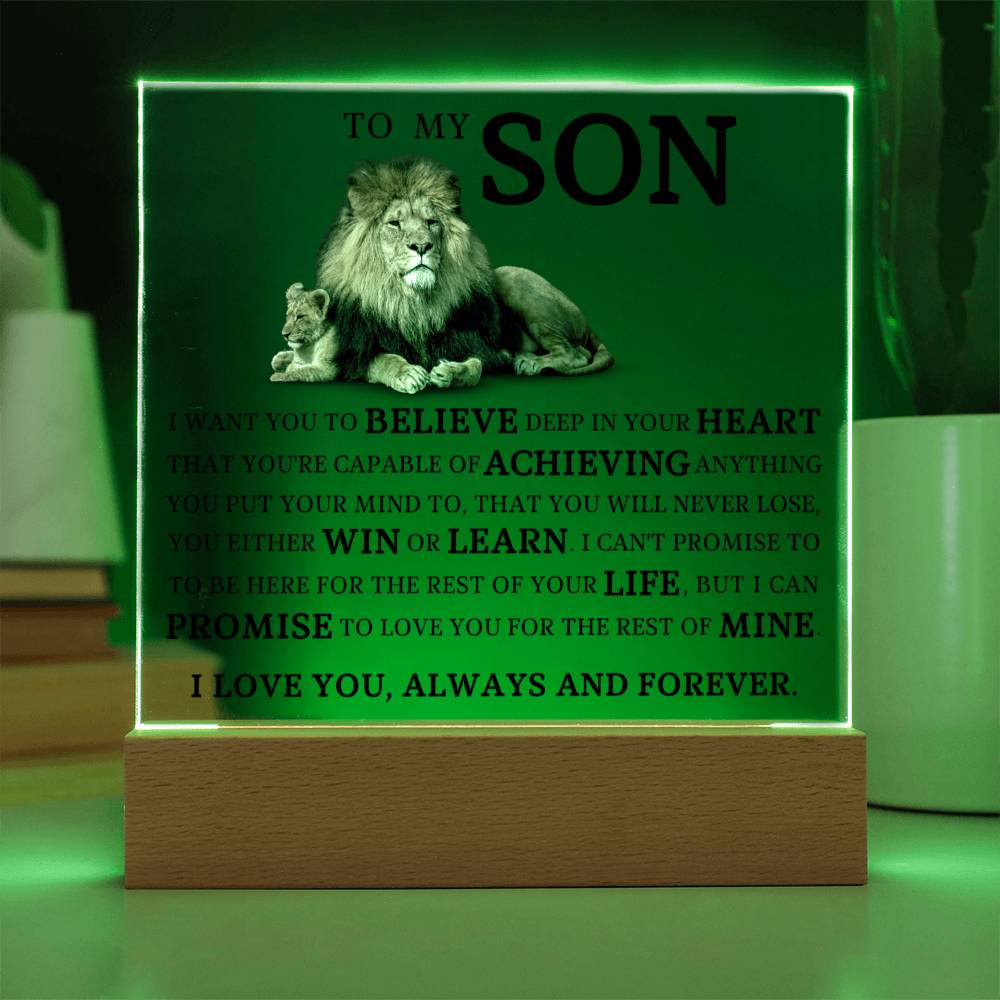 To My Son - I Can Promise To Love You For The Rest Of Mine - Acrylic Square Plaque