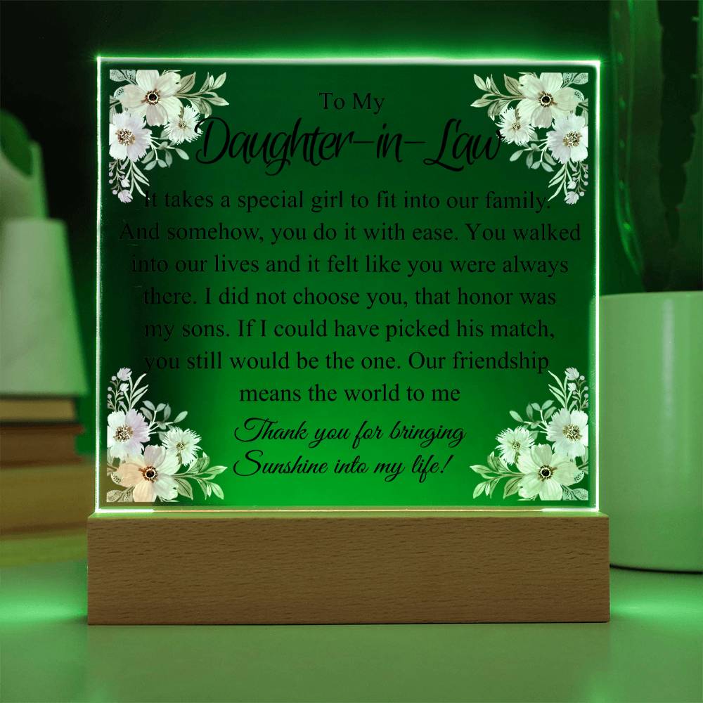 HeartWork - Daughter-In-Law Special Girl - Acrylic Square Plaque