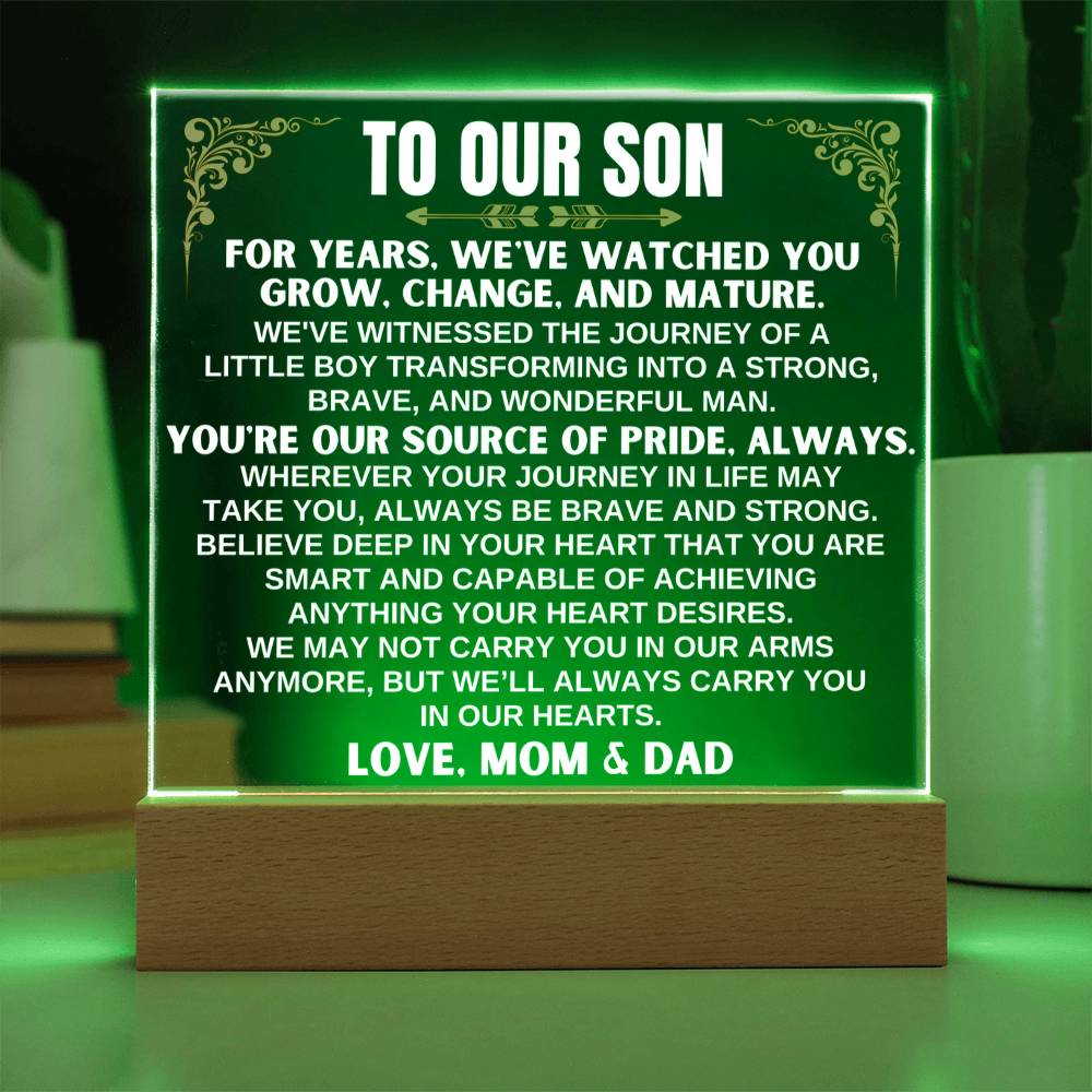 Unique Gift for Son from Mom & Dad - You Are Smart - Acrylic Square Plaque