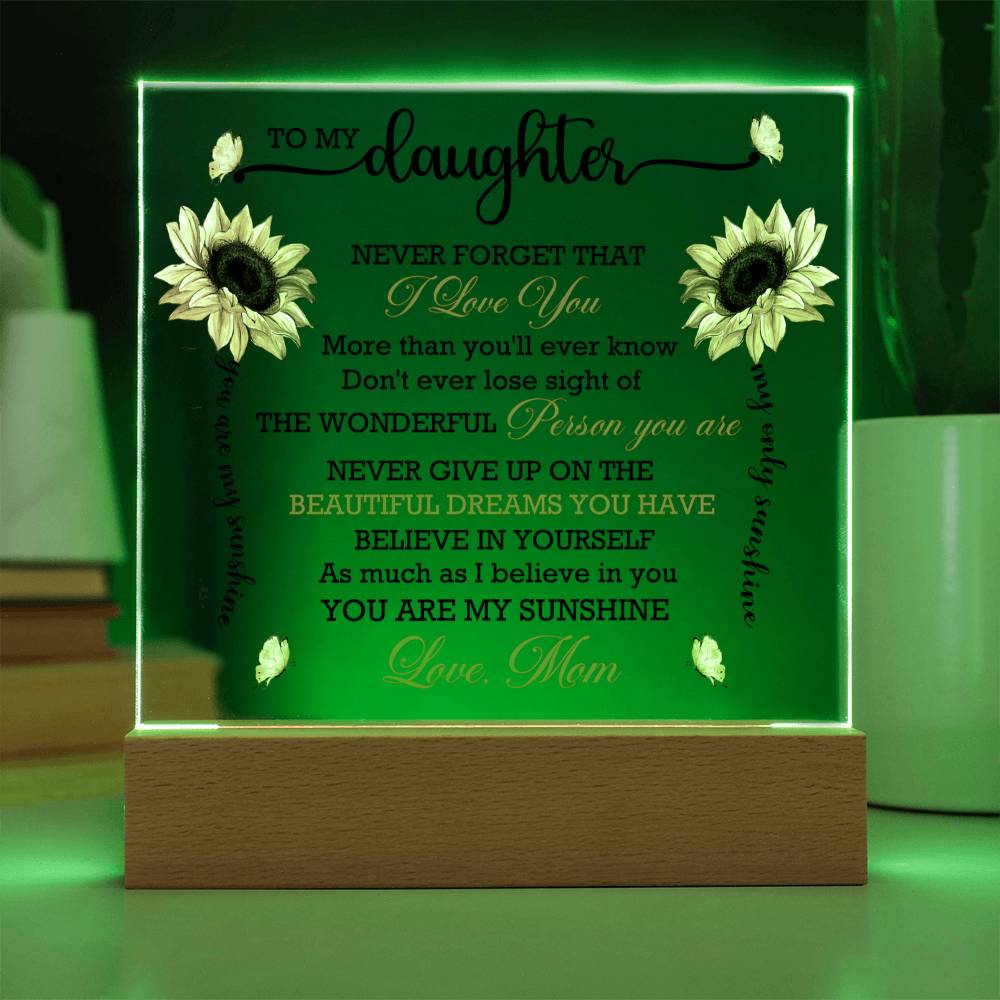 HeartWork - Daughter You Are My Sunshine - Acrylic Square Plaque