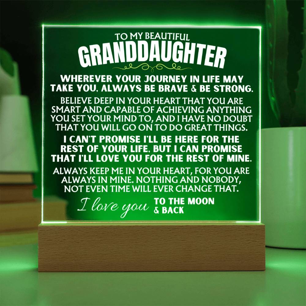 To My Granddaughter - Always Keep Me In Your Heart - Acrylic Square Plaque