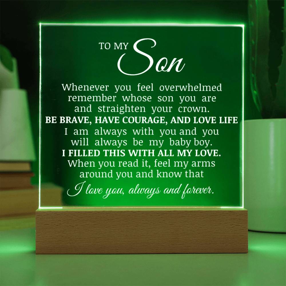 To My Son - You Will Always Be My Little Boy - Acrylic Square Plaque