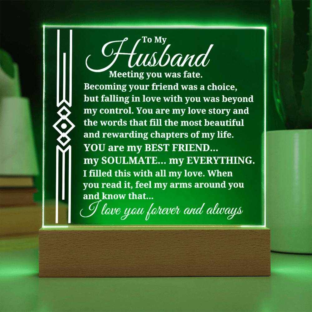 To My Husband - You Are My Everything - Acrylic Square Plaque