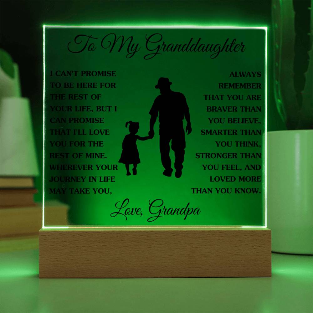 Gift For Granddaughter - Loved More Than You Know- Love Grandpa - Acrylic Square Plaque
