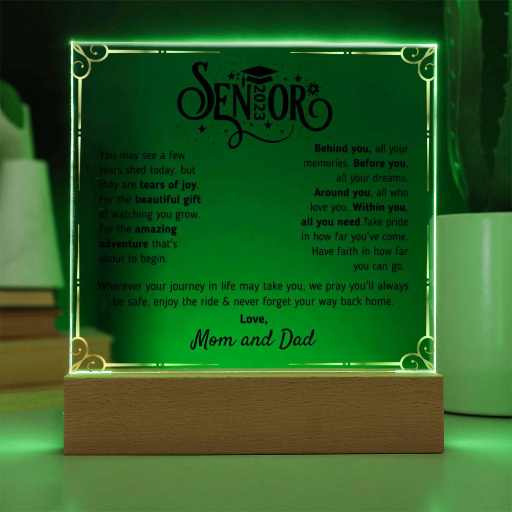 Gift for Graduation 2023 -The Beautiful Gift Love, Mom and Dad - Acrylic Square Plaque
