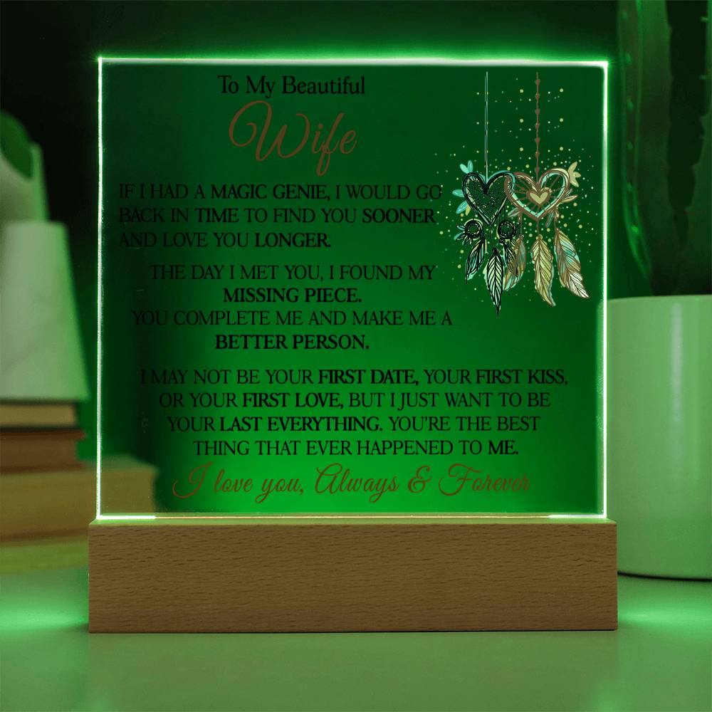 Gift for Wife - You Complete Me - Acrylic Square Plaque