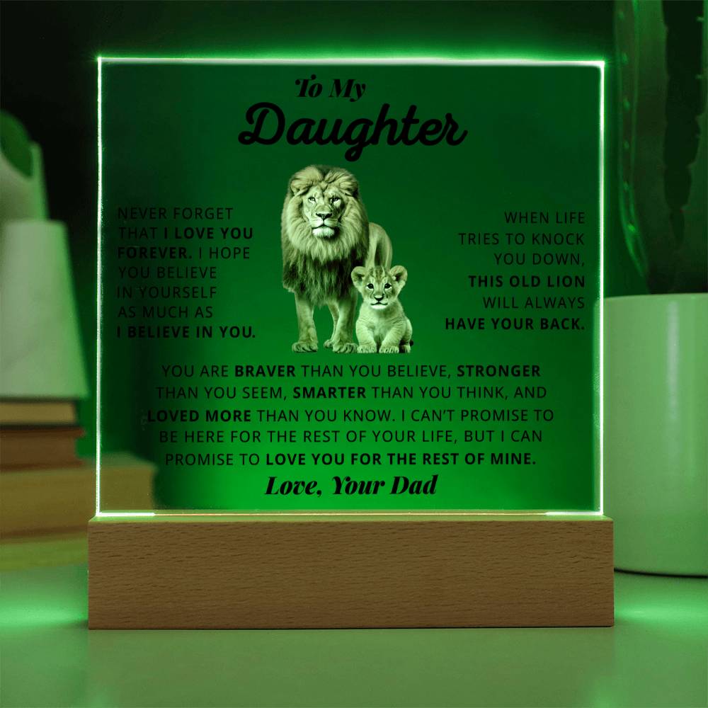 Daughter I Love You Forever - Best Gift For Daughter From Dad - Acrylic Square Plaque