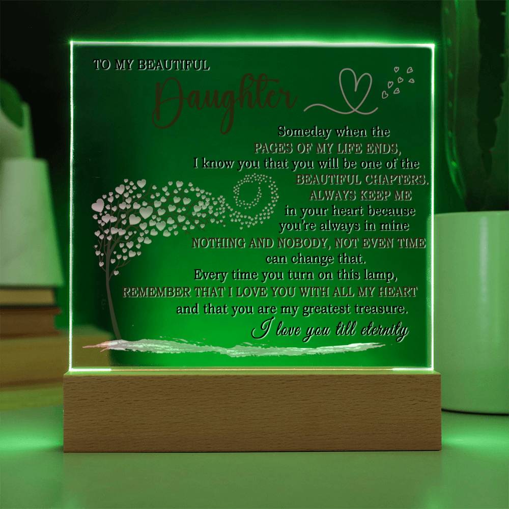 Gift For Daughter - I Love Till Eernity - Acrylic Square Plaque