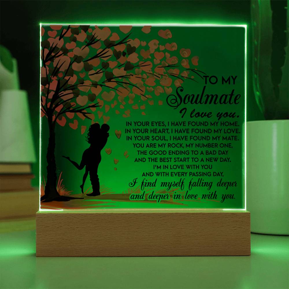 Deeper In Love - Acrylic Display Centerpiece For Soulmate - Acrylic Square Plaque