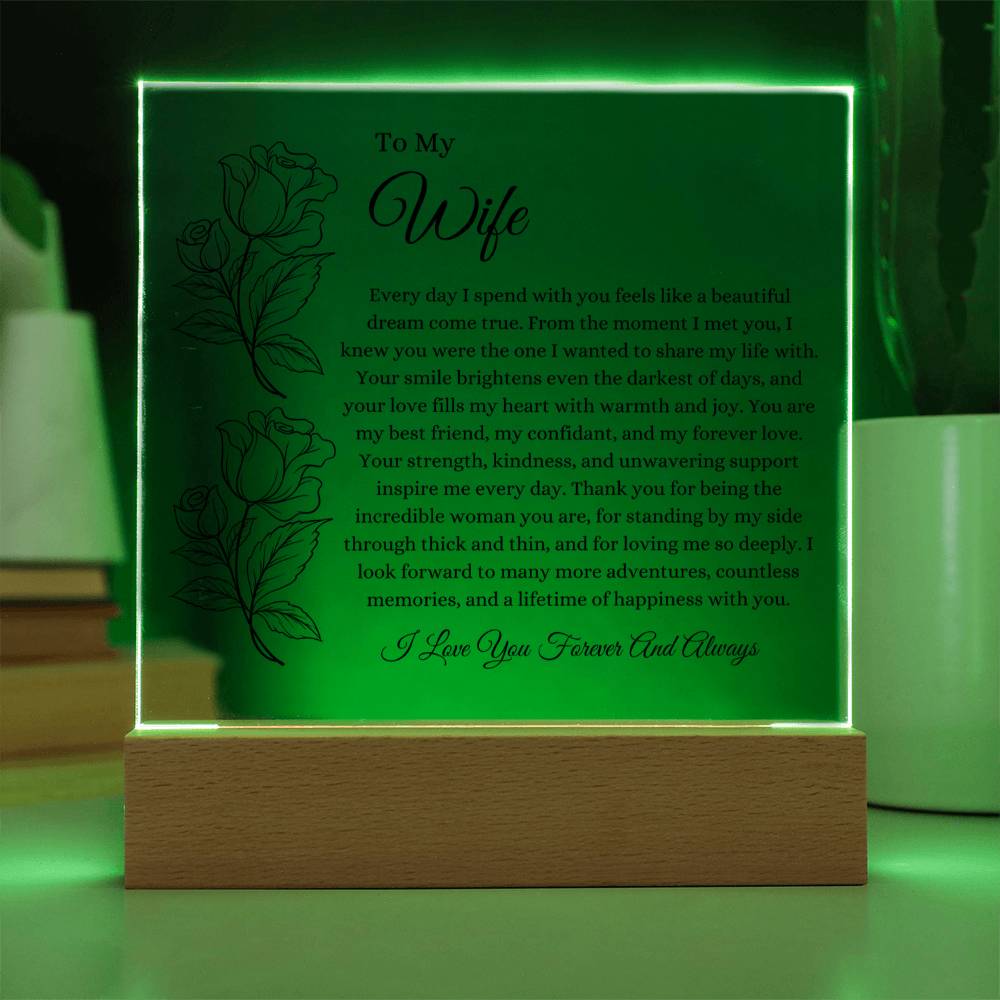 Gift Ideas For Wife - Beautiful Dream Come True - Acrylic Square Plaque