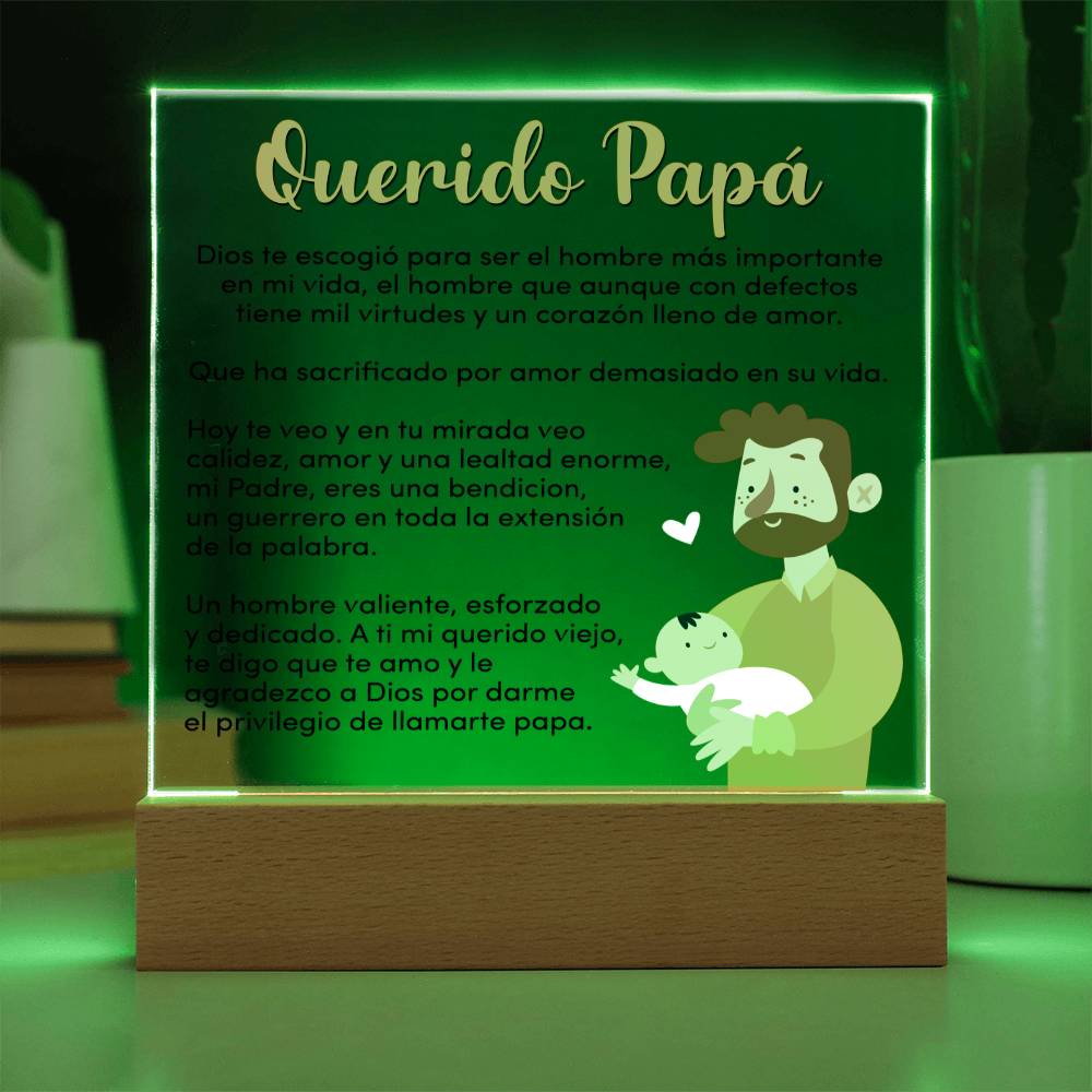 Querido Papa - Acrylic Square Plaque