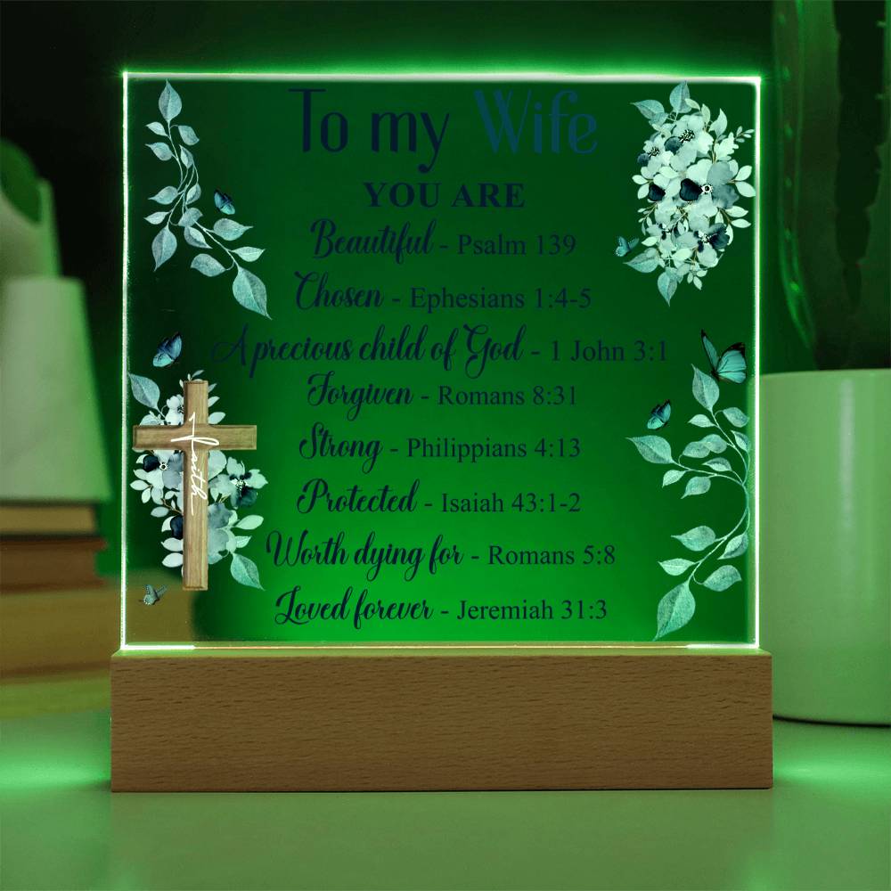 To My Wife - You Are Beautiful - Acrylic Square Plaque