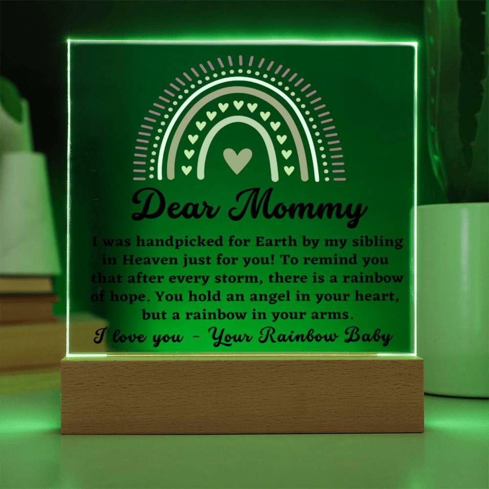 Dear Mommy - From Rainbow Baby - Acrylic Square Plaque
