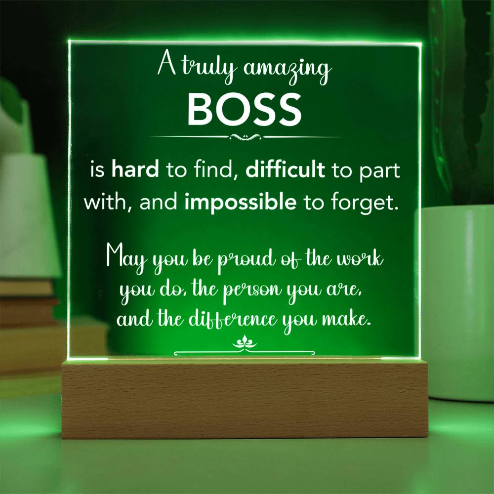 Personalized Boss Gift - The Difference You Make - Acrylic Square Plaque