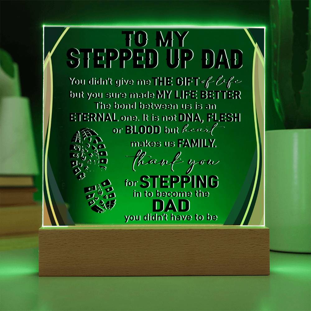 Father's Day Gift for Stepped Up Dad - The Gift Of Life - Acrylic Square
