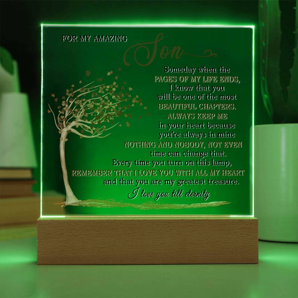 Gift for Son - Always In Mine - Acrylic Square Plaque