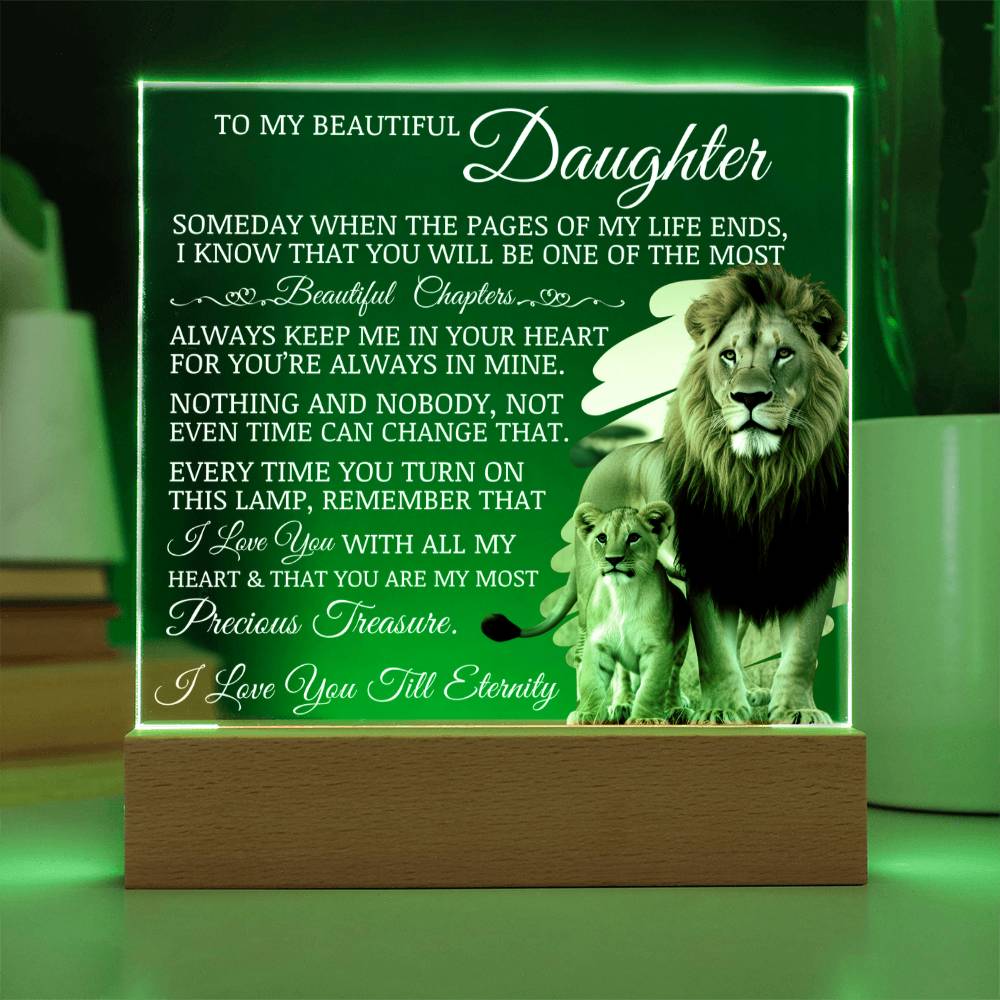Daughter Keepsake - Lamp of Love - Acrylic Square Plaque