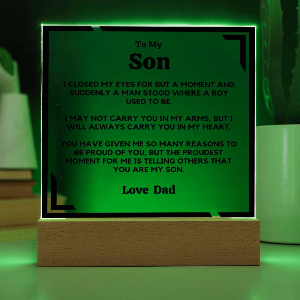 Son, I'm So Proud - Acrylic Square Plaque